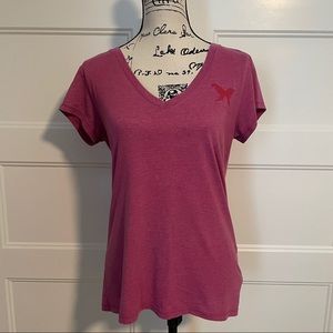 North Face plum butterfly v-neck tee size medium